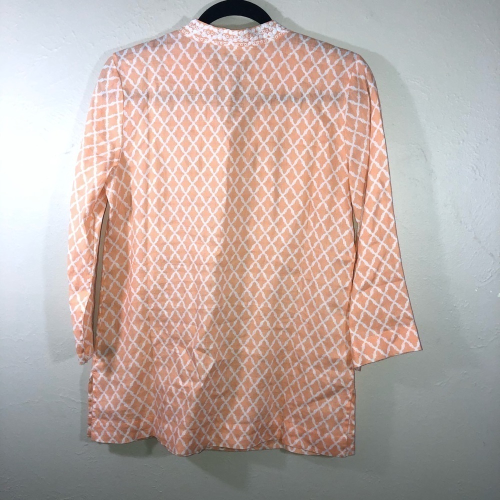 CHARTER CLUB Luxury 100% Linen Embroidered 3/4 Sleeve Tunic Top Sz S - Picture 4 of 9